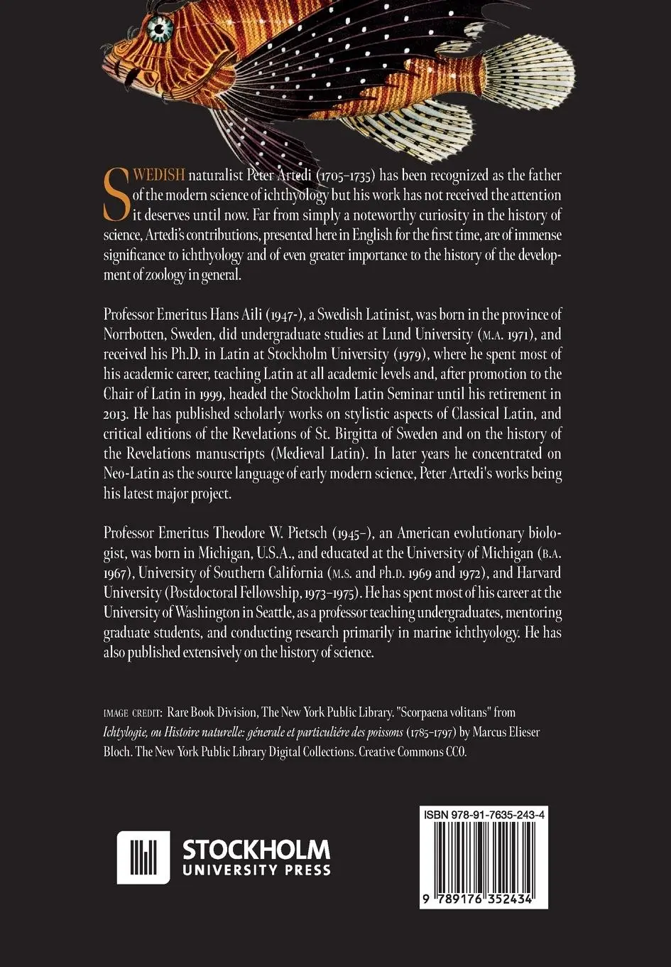 Rückseite: 9789176352434 | Peter Artedi | Peter Artedi's Life and Works | Hans L G Aili (u. a.)