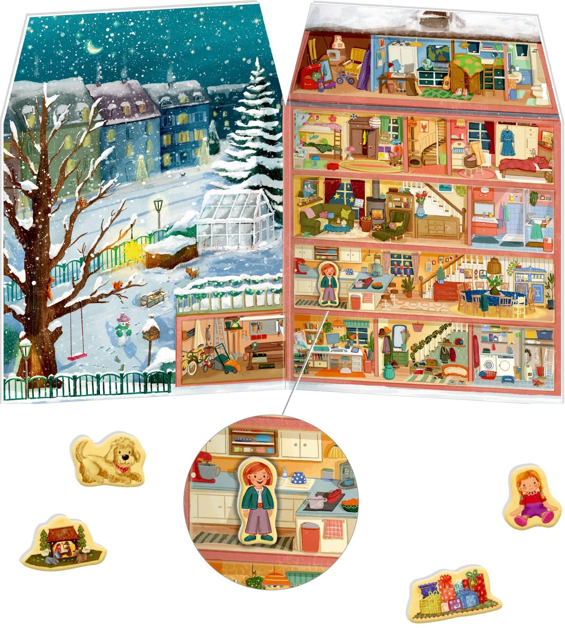 Bild: 4050003972534 | Aufstell-Adventskalender - Mein buntes Weihnachtshaus | Anne Grobe