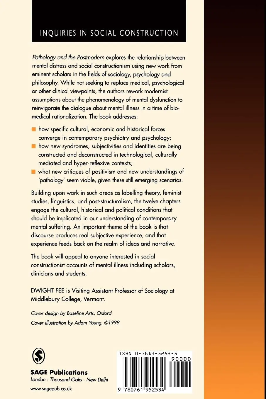 Rückseite: 9780761952534 | Pathology and the Postmodern | Dwight Fee | Taschenbuch | Englisch