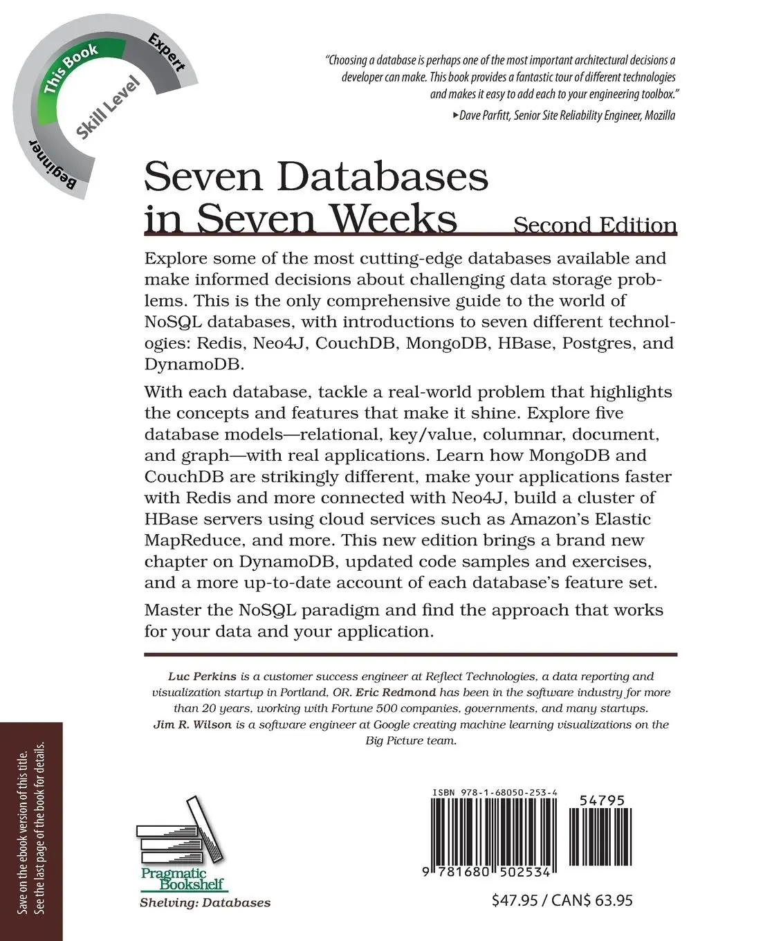 Rückseite: 9781680502534 | Seven Databases in Seven Weeks | Luc Perkins (u. a.) | Taschenbuch