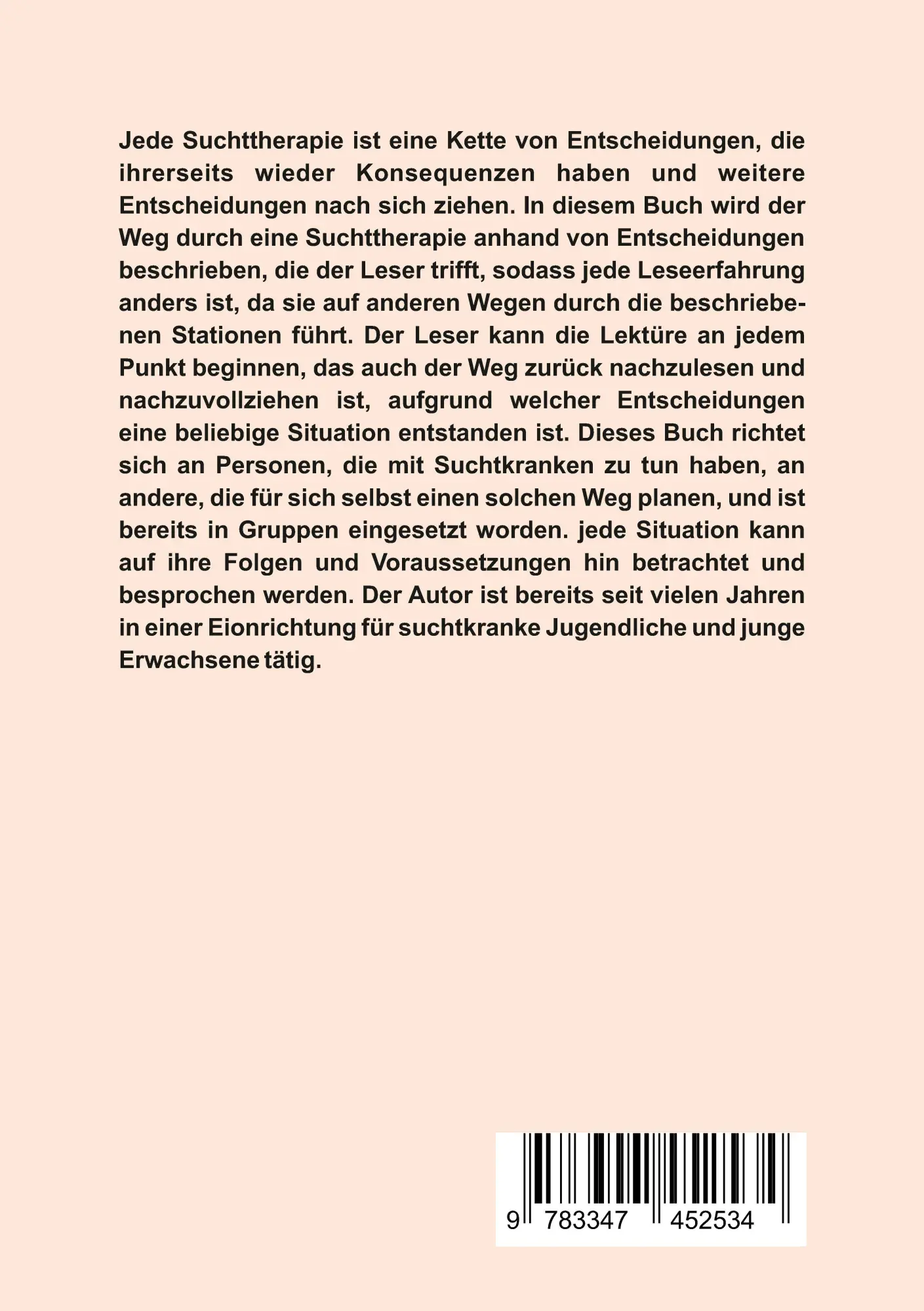Rückseite: 9783347452534 | Schritte! | Ein Spiel um eine Suchttherapie | Per Möckel | Taschenbuch