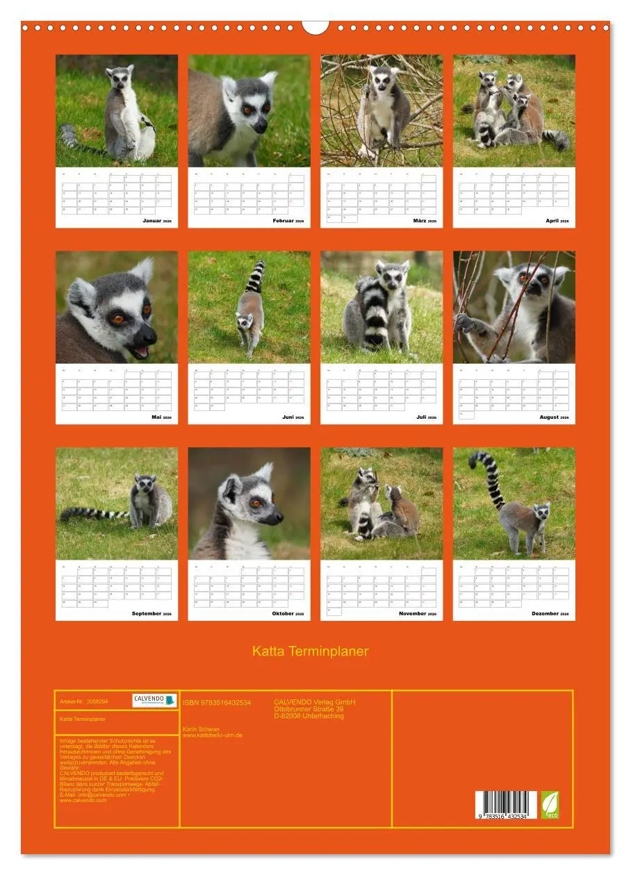 Bild: 9783516432534 | Katta Terminplaner (Wandkalender 2026 DIN A2 hoch), CALVENDO...