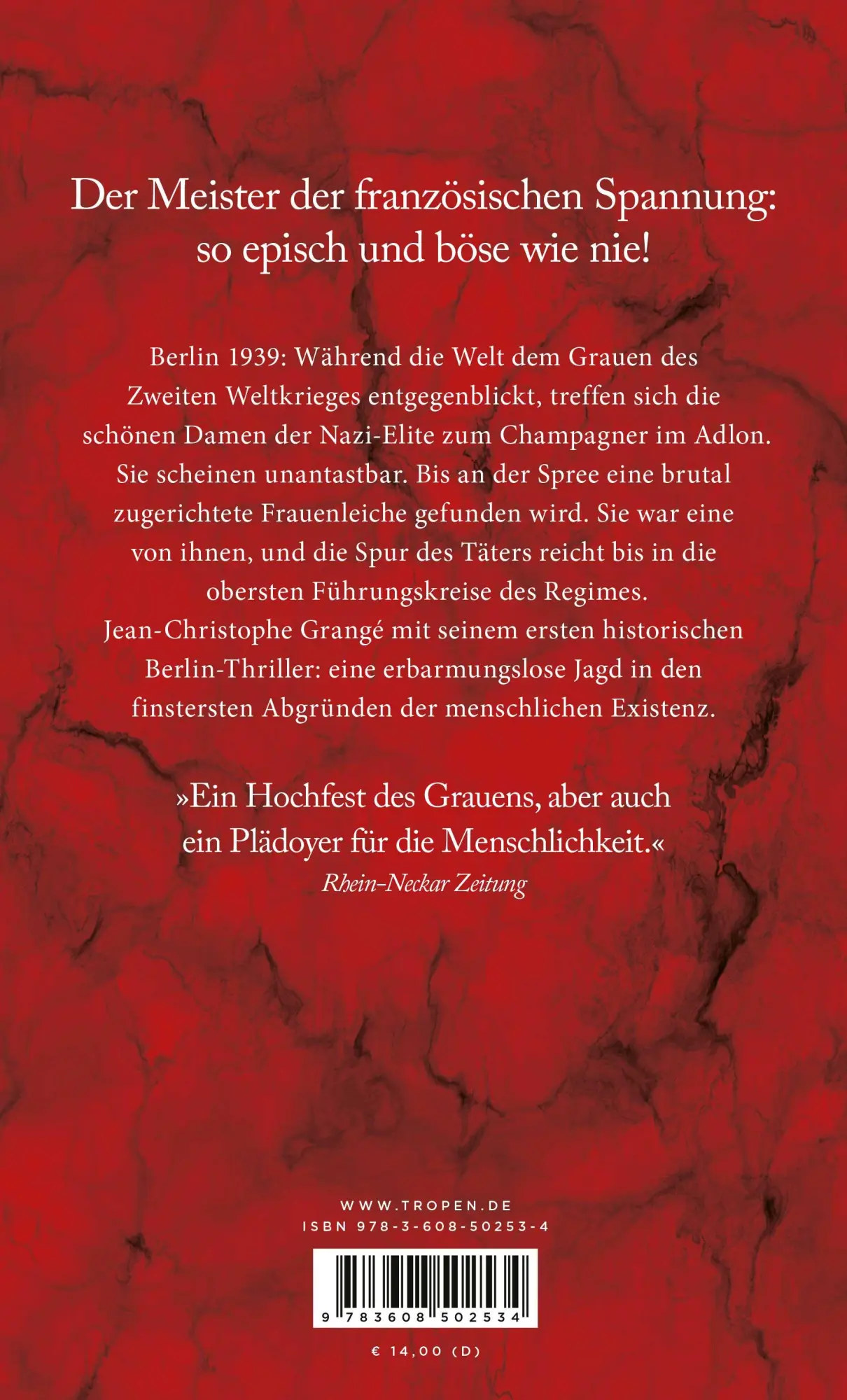 Rückseite: 9783608502534 | Die marmornen Träume | Thriller | Jean-Christophe Grangé | Taschenbuch