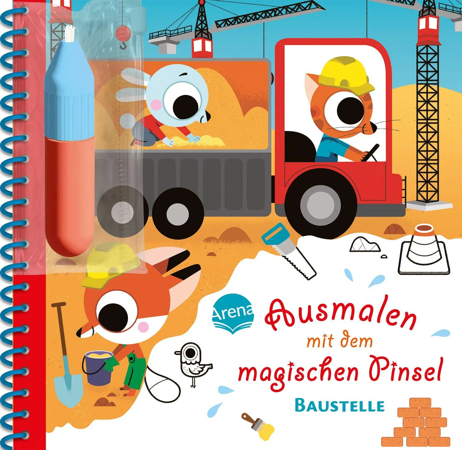 Cover: 9783401722634 | Ausmalen mit dem magischen Pinsel. Baustelle | Sandra Meyer | Buch