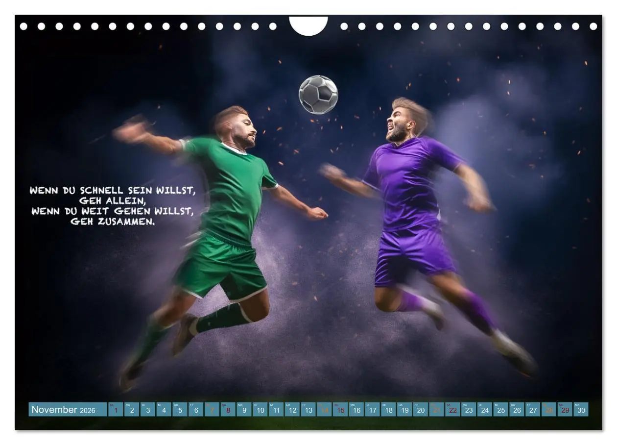 Bild: 9783457322734 | Fußball und tolle Sprüche (Wandkalender 2026 DIN A4 quer), CALVENDO...