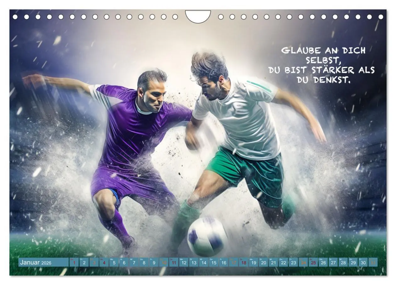 Bild: 9783457322734 | Fußball und tolle Sprüche (Wandkalender 2026 DIN A4 quer), CALVENDO...