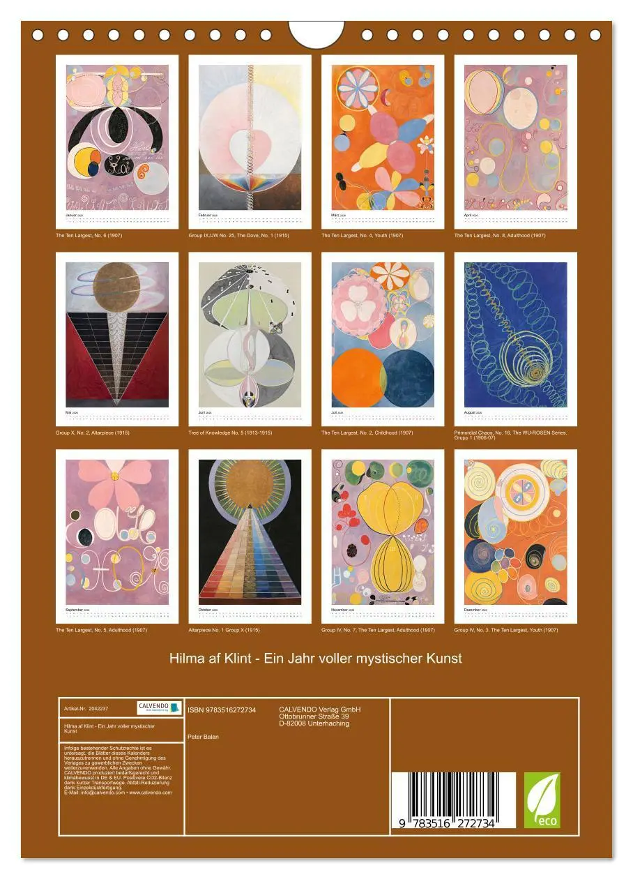Bild: 9783516272734 | Hilma af Klint - Ein Jahr voller mystischer Kunst (Wandkalender...