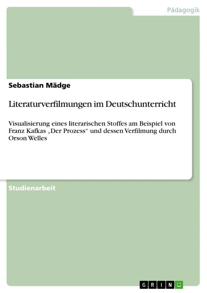 Cover: 9783668362734 | Literaturverfilmungen im Deutschunterricht | Sebastian Mädge | Buch