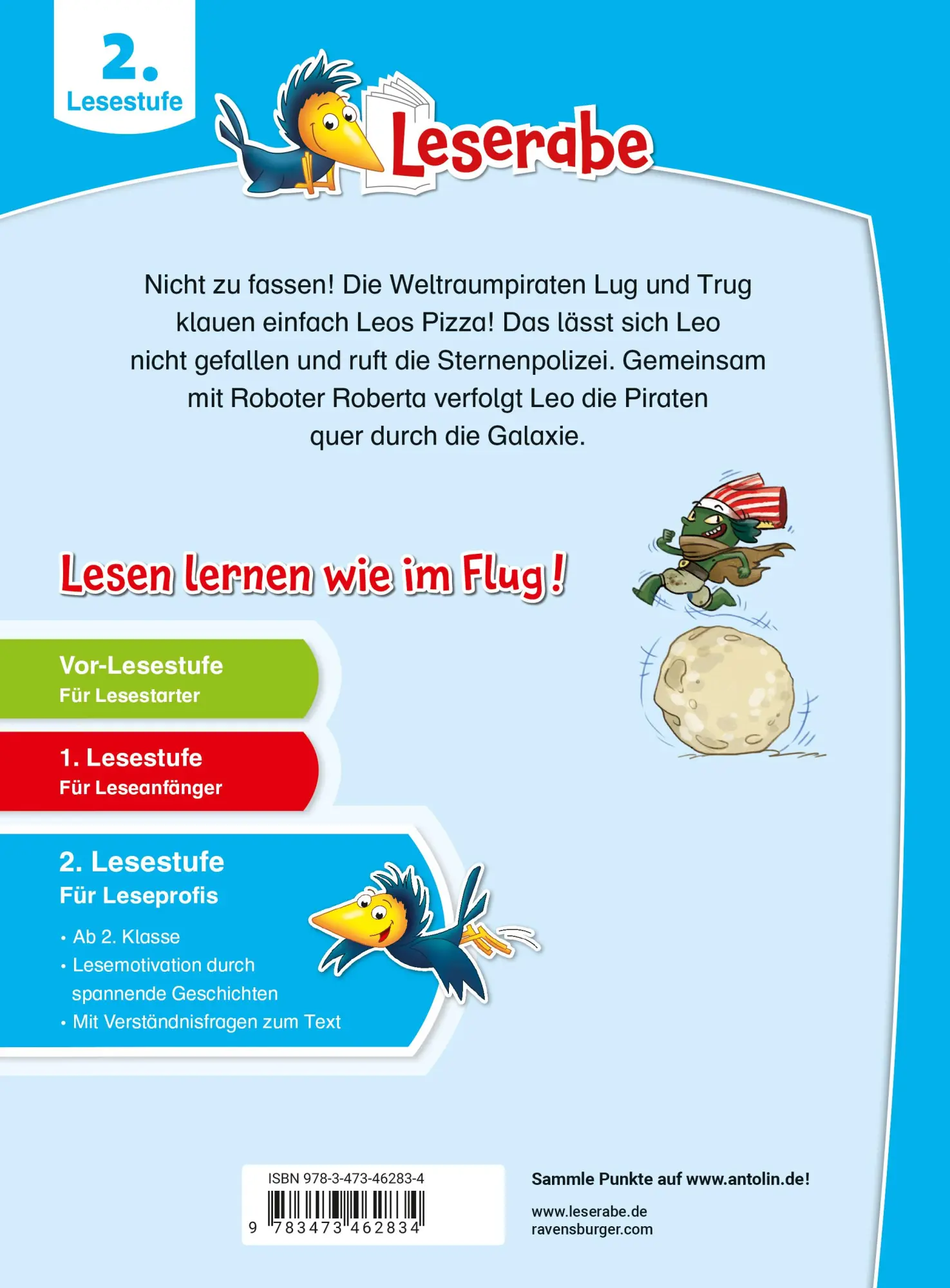 Rückseite: 9783473462834 | Leserabe 2. Lesestufe - Überfall der Weltraumpiraten | Friedrich