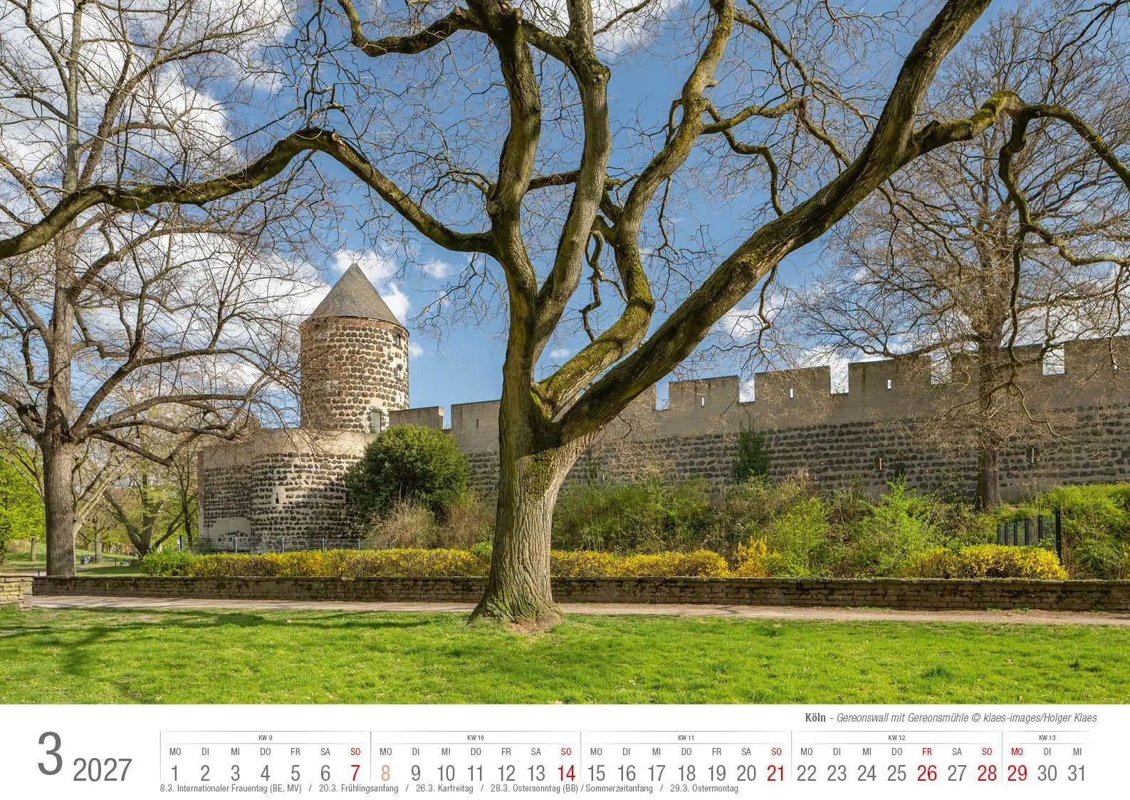 Bild: 9783965352834 | Köln 2027 Bildkalender A3 quer, spiralgebunden | Holger Klaes | 2027