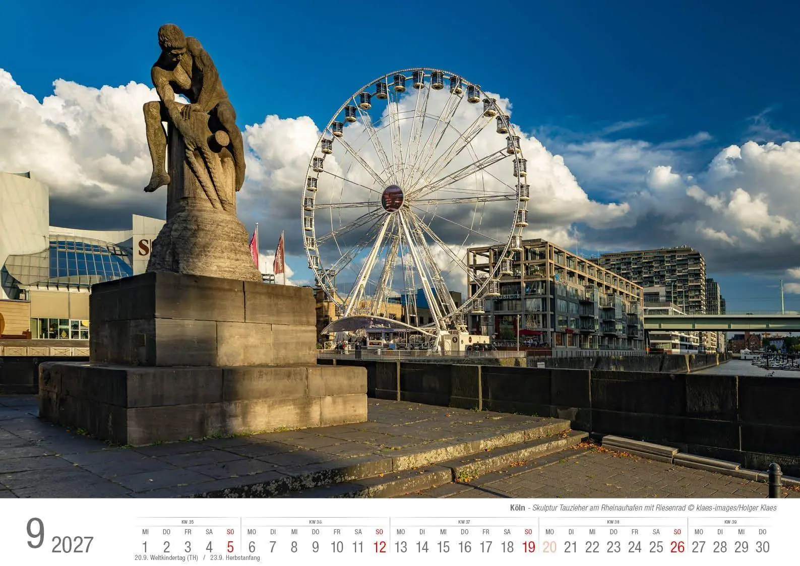Bild: 9783965352834 | Köln 2027 Bildkalender A3 quer, spiralgebunden | Holger Klaes | 2027