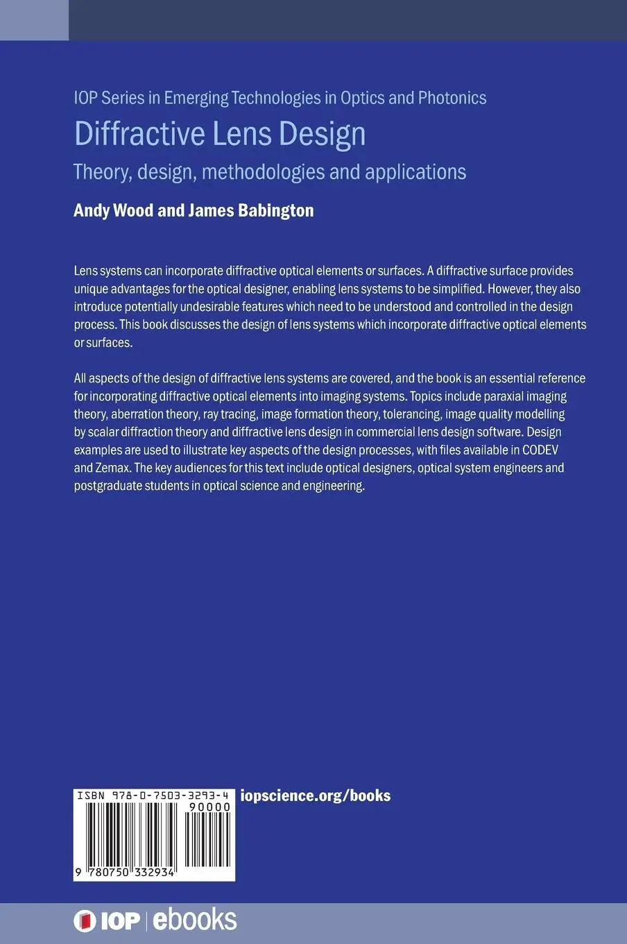 Rückseite: 9780750332934 | Diffractive Lens Design | Andrew Wood (u. a.) | Buch | Gebunden | 2023
