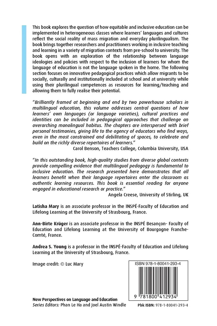 Rückseite: 9781800412934 | Migration, Multilingualism and Education | Latisha Mary (u. a.) | Buch