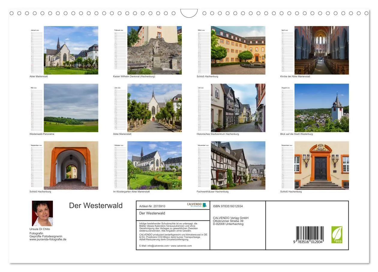 Bild: 9783516012934 | Der Westerwald (Wandkalender 2026 DIN A3 quer), CALVENDO...