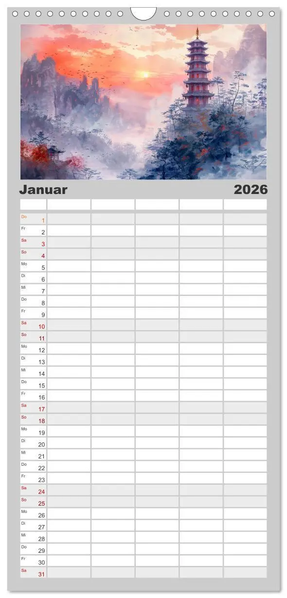 Bild: 9783516492934 | Familienplaner 2026 - Die Essenz von China - Chinesische...