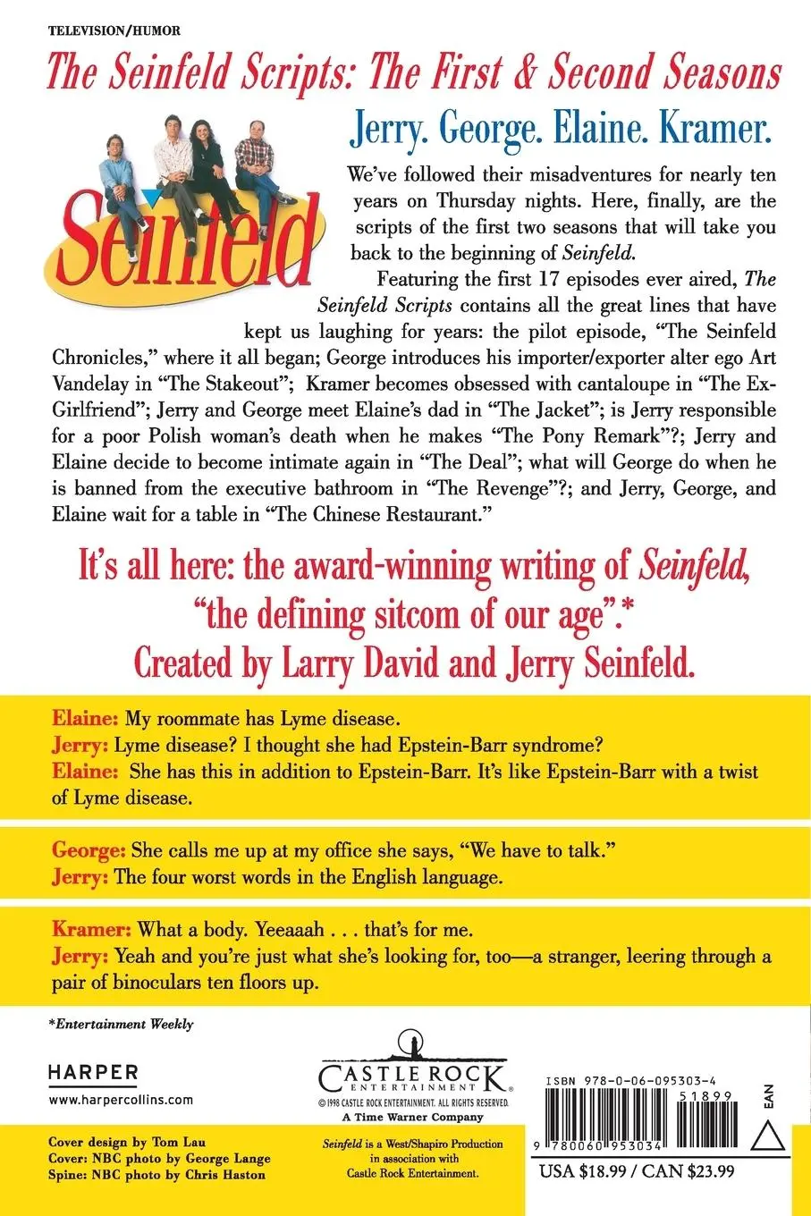 Rückseite: 9780060953034 | The Seinfeld Scripts | The First and Second Seasons | Seinfeld (u. a.)