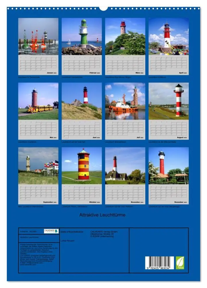 Bild: 9783435963034 | Attraktive Leuchttürme (hochwertiger Premium Wandkalender 2025 DIN...