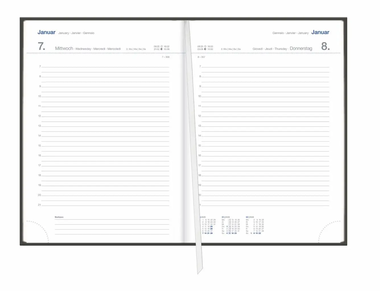 Bild: 9783756413034 | Tages-Cheftimer A5, schwarz 2026 | Heye | Buch | Bürokalender Heye