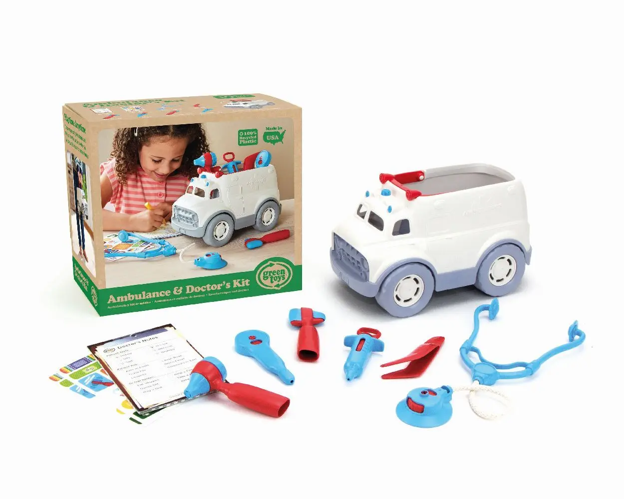 Bild: 816409013134 | GREENTOYS - Krankenwagen mit Arztausrüstung 10 Teile | 8601313 | 2023