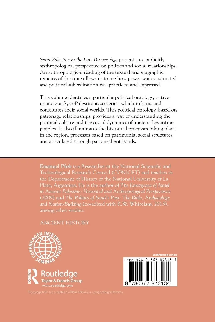 Rückseite: 9780367873134 | Syria-Palestine in The Late Bronze Age | Emanuel Pfoh | Taschenbuch