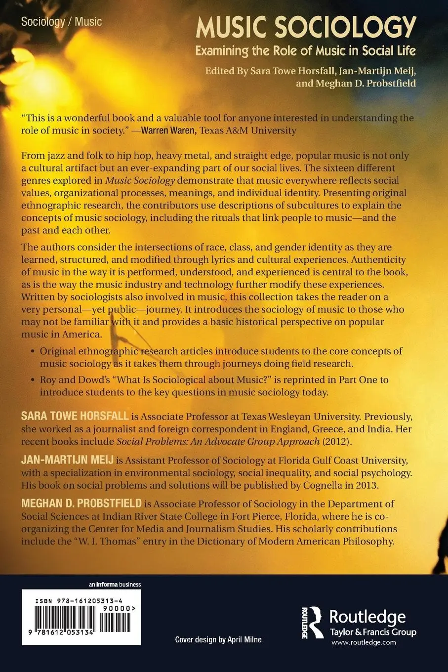 Rückseite: 9781612053134 | Music Sociology | Examining the Role of Music in Social Life | Buch
