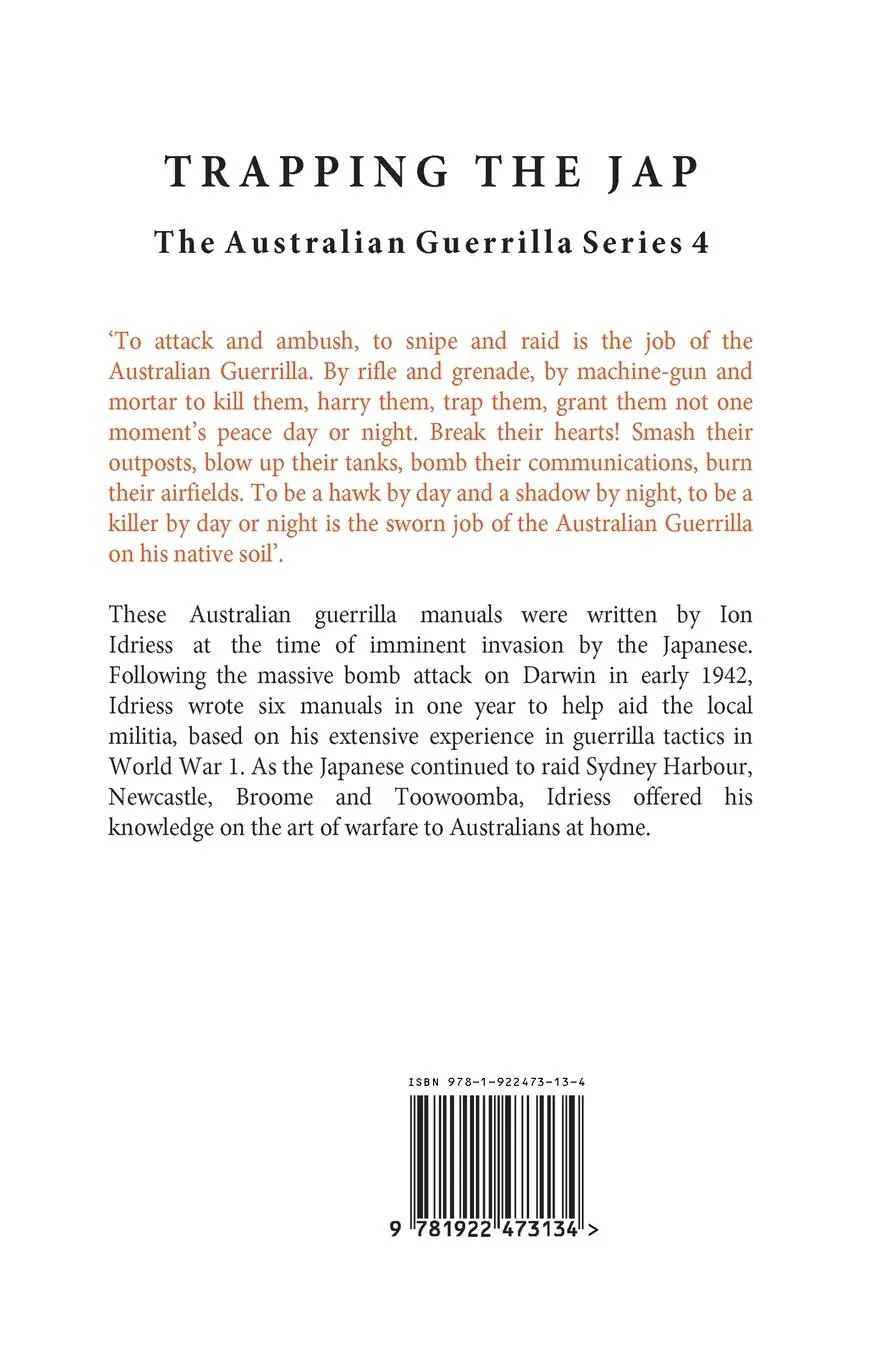 Rückseite: 9781922473134 | Trapping the Jap | The Australian Guerrilla Book 4 | Ion Idriess