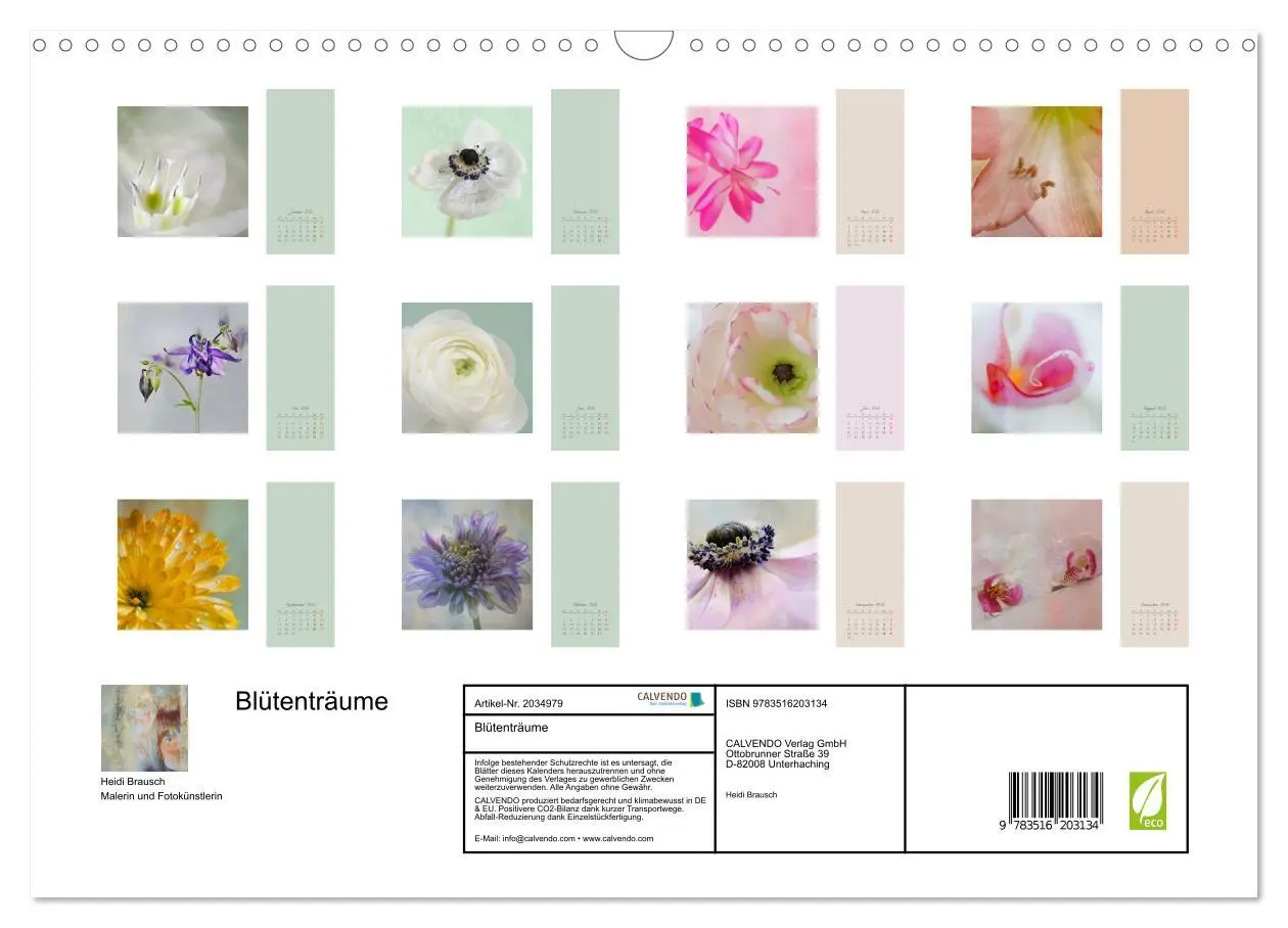 Bild: 9783516203134 | Blütenträume (Wandkalender 2026 DIN A3 quer), CALVENDO Monatskalender