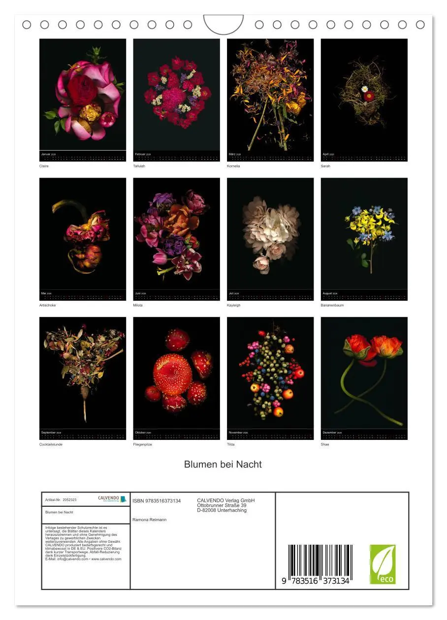 Bild: 9783516373134 | Blumen bei Nacht (Wandkalender 2026 DIN A4 hoch), CALVENDO...