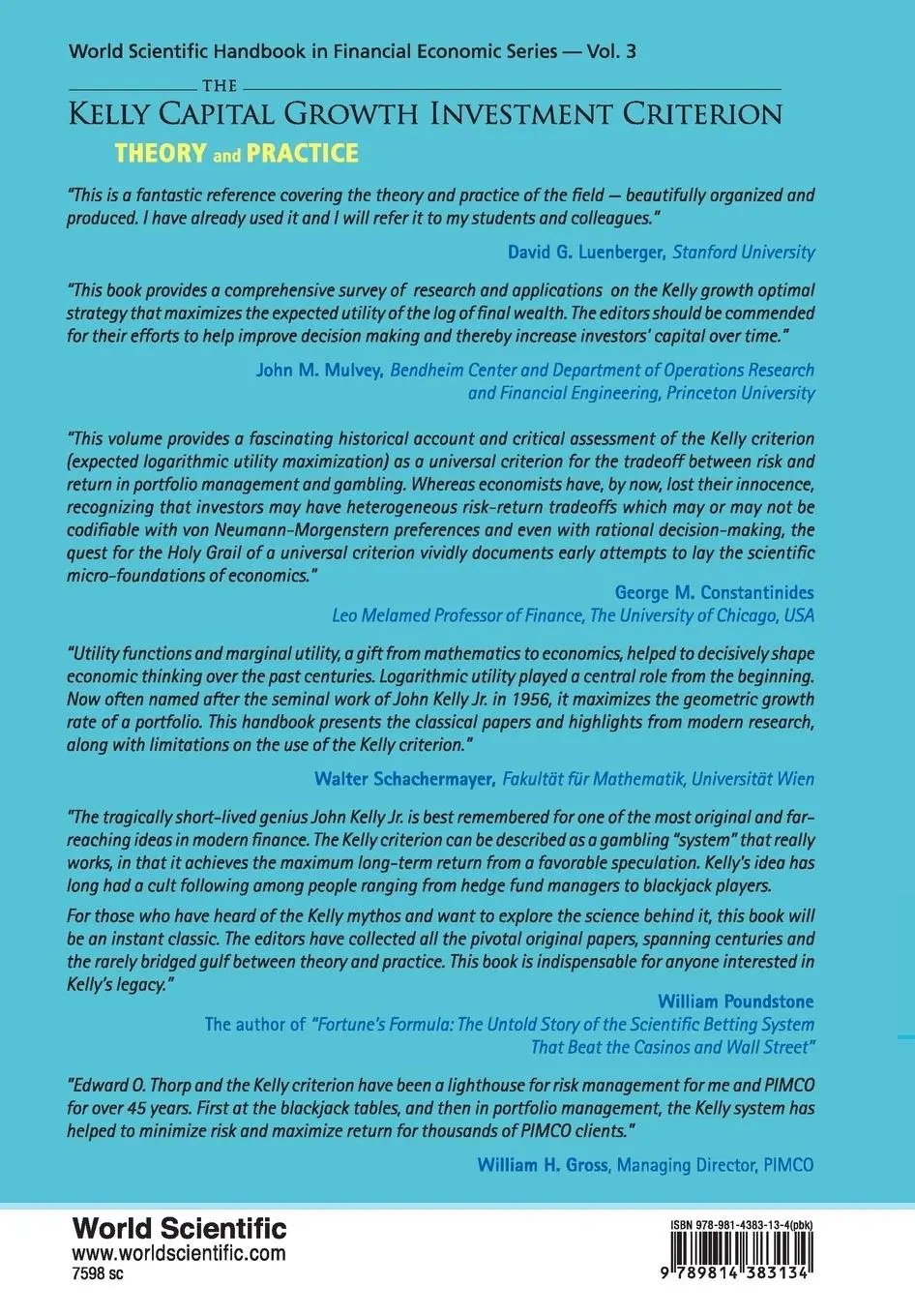 Rückseite: 9789814383134 | KELLY CAPITAL GROWTH INVEST CRITER..(V3) | Leonard C Maclean Et Al