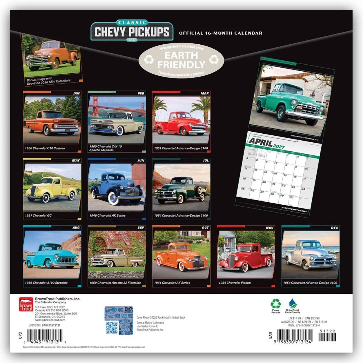 Rückseite: 9798330713134 | Classic Chevy Pickups - Klassischer Chevy Pickup 2027 -...