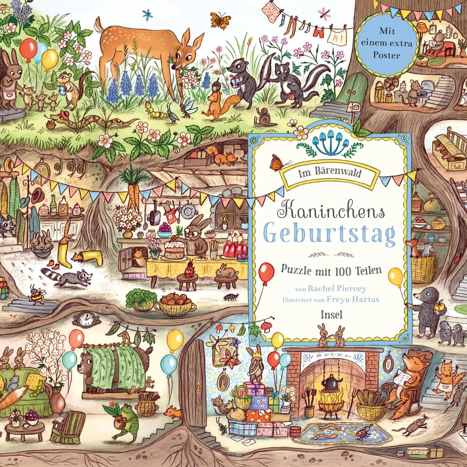 Cover: 9783458643234 | Im Bärenwald. Kaninchens Geburtstag. Puzzle mit 100 Teilen für...
