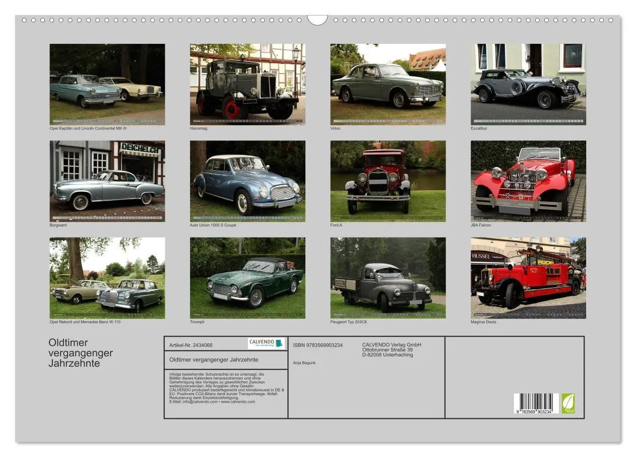 Bild: 9783569903234 | Oldtimer vergangenger Jahrzehnte (Wandkalender 2027 DIN A2 quer),...