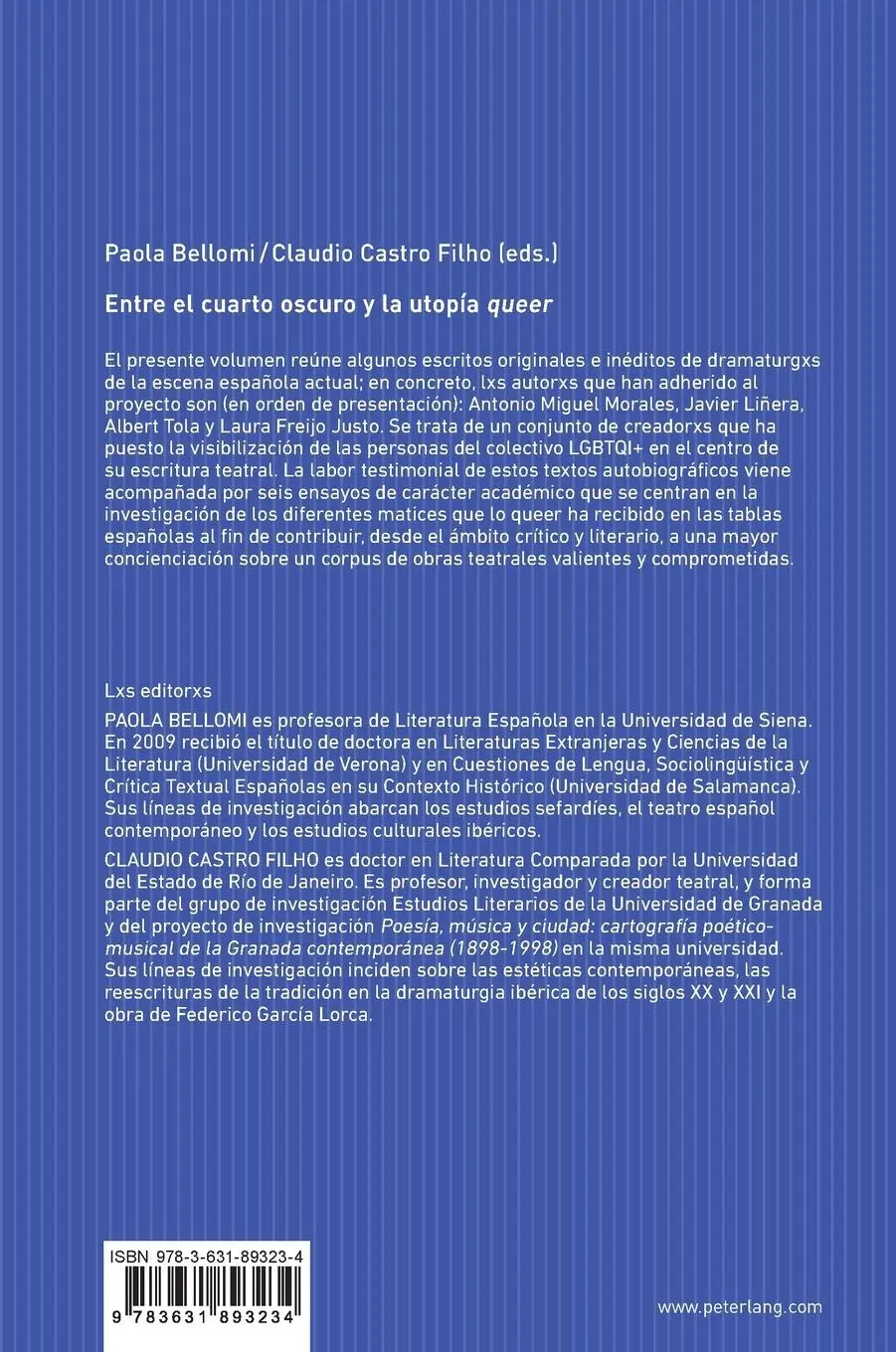 Rückseite: 9783631893234 | Entre el cuarto oscuro y la utopía queer | Filho (u. a.) | Buch | 2023