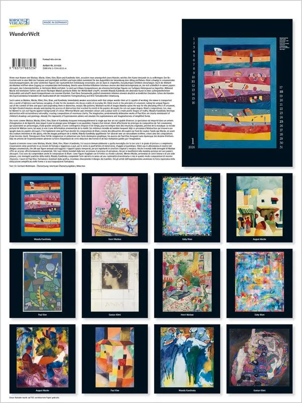 Bild: 9783731883234 | WunderWelt 2026 | Verlag Korsch | Kalender | Spiralbindung | 14 S.