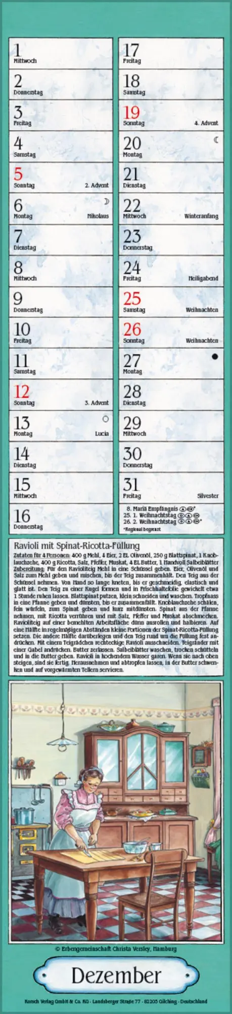 Bild: 9783819303234 | Aus Großmutters Küche Langplaner 2027 | Verlag Korsch | Kalender