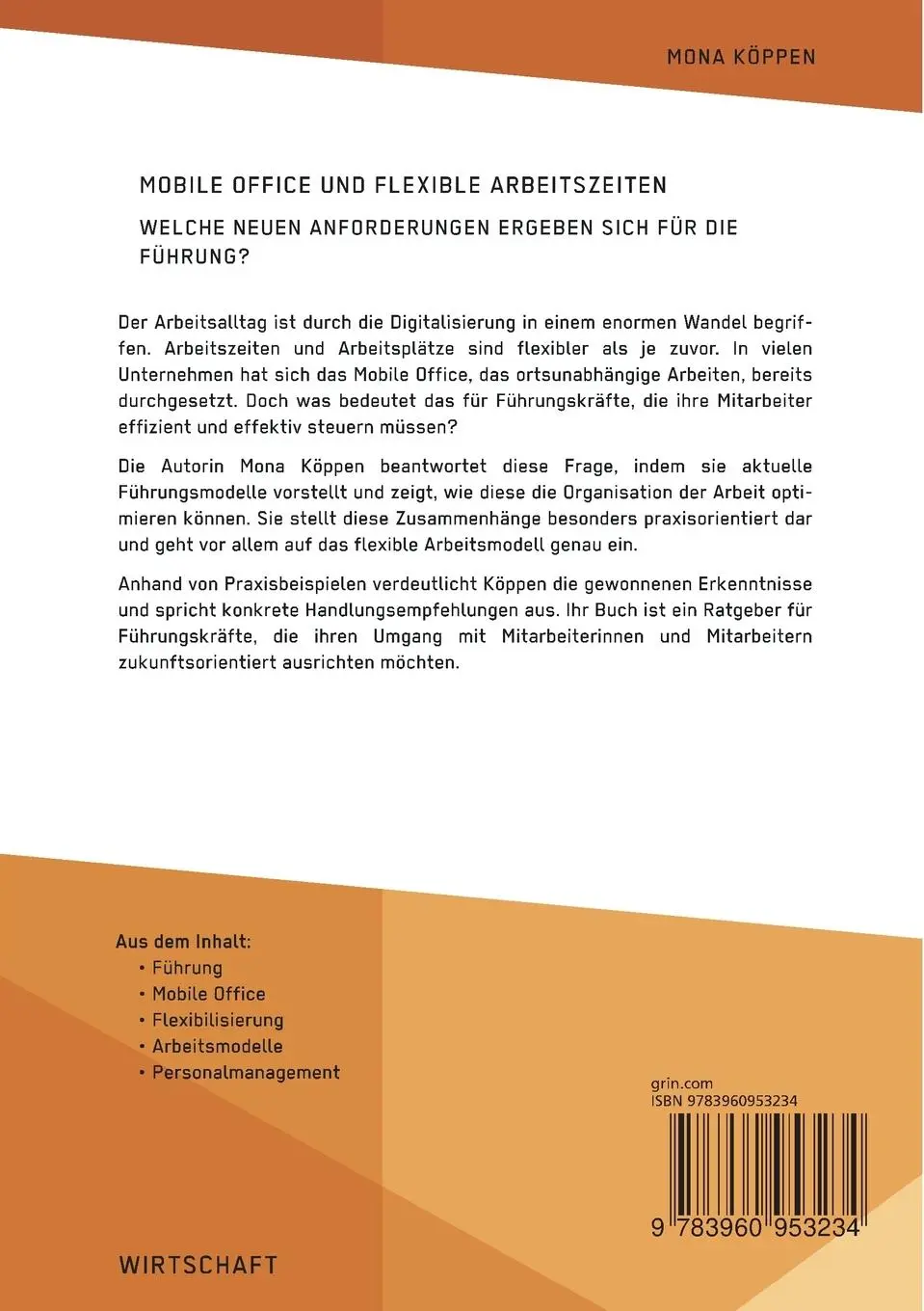 Rückseite: 9783960953234 | Mobile Office und flexible Arbeitszeiten. Welche neuen...