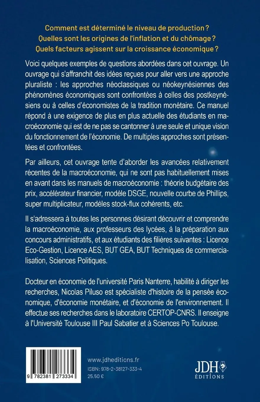 Rückseite: 9782381273334 | La macroéconomie pour tous | Nicolas Piluso | Taschenbuch | 2023
