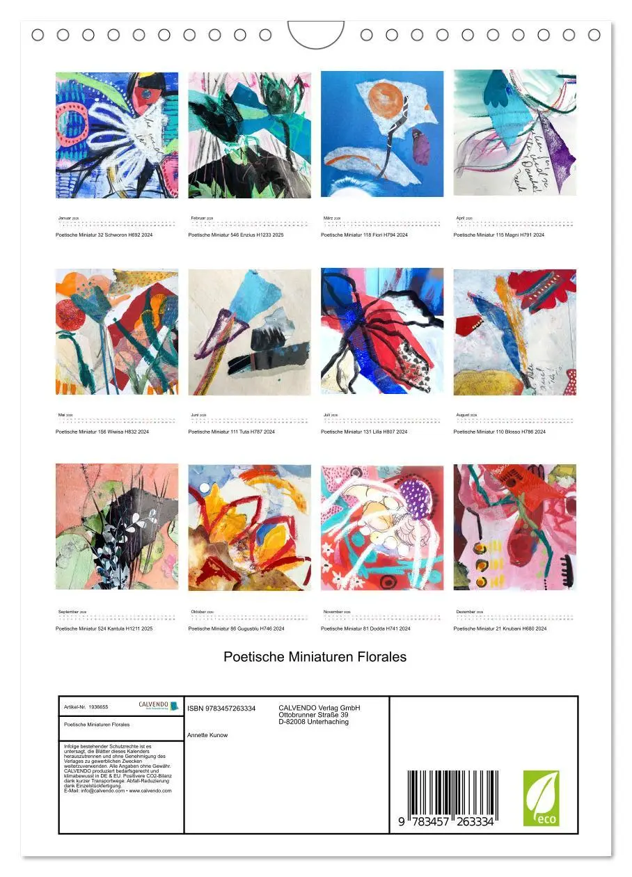 Bild: 9783457263334 | Poetische Miniaturen Florales (Wandkalender 2026 DIN A4 hoch),...
