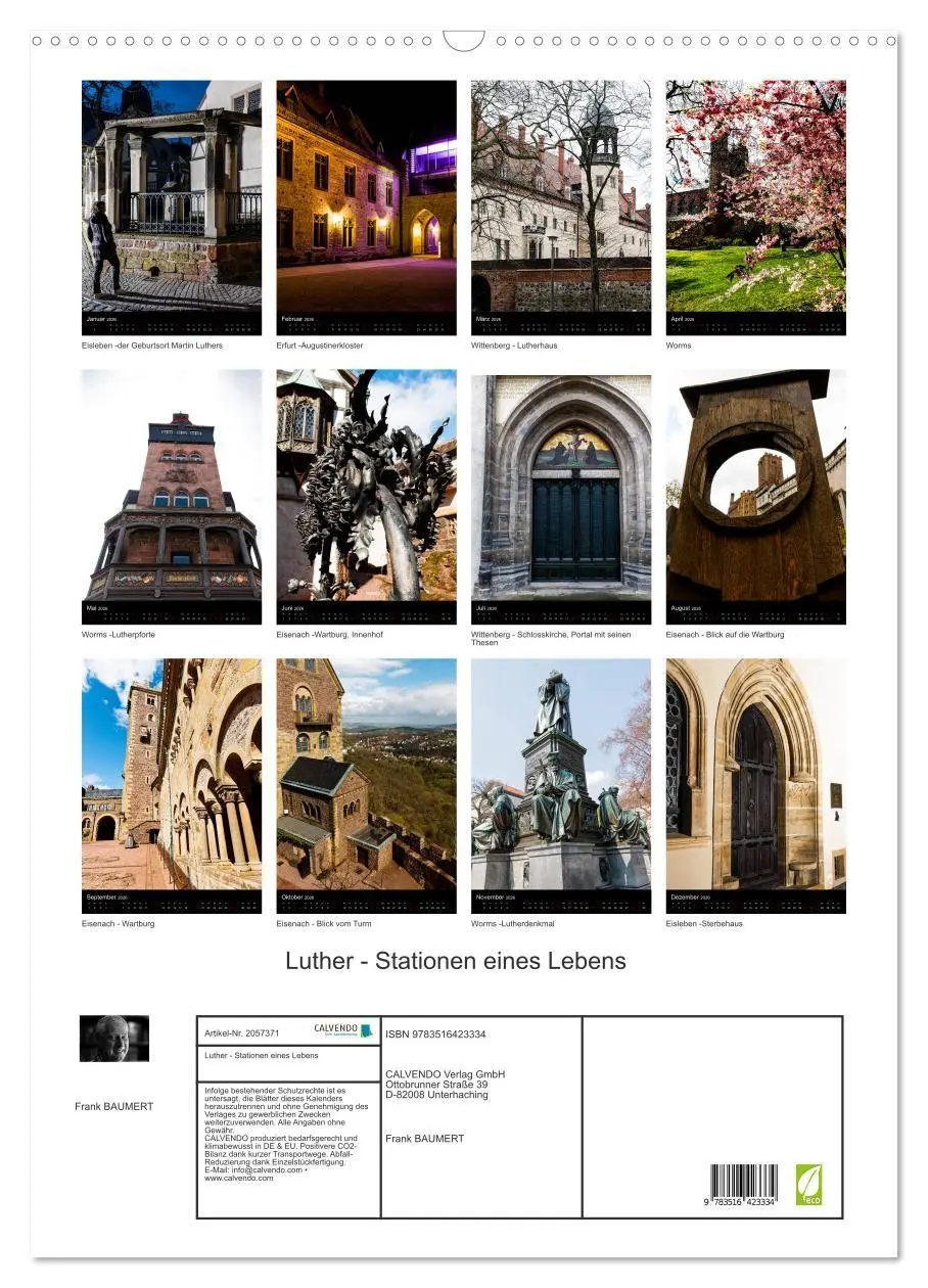 Bild: 9783516423334 | Luther - Stationen eines Lebens (Wandkalender 2026 DIN A2 hoch),...