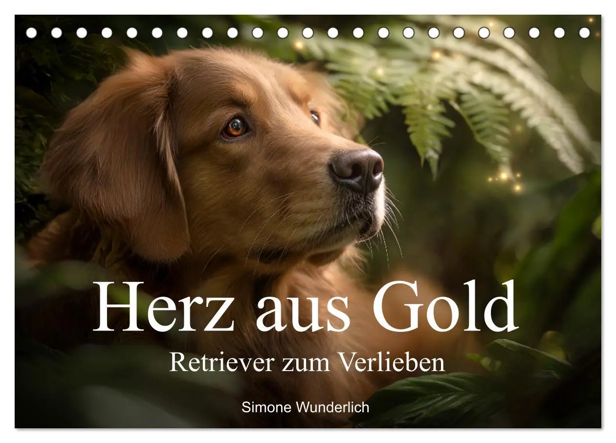 Cover: 9783516593334 | Herz aus Gold - Retriever zum Verlieben (Tischkalender 2026 DIN A5...