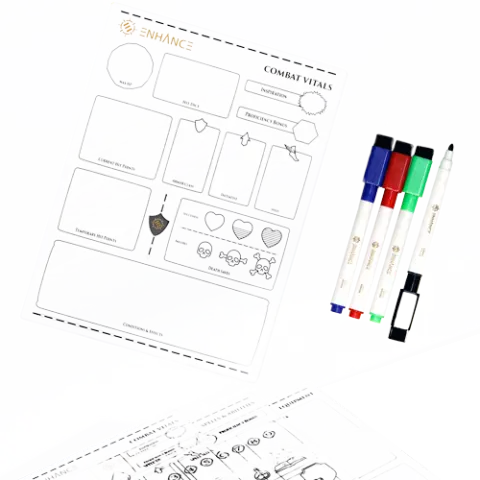 Cover: 637836613434 | ENHANCE Tabletop Acrylic Character Sheets Clear | ENHANCE Gaming