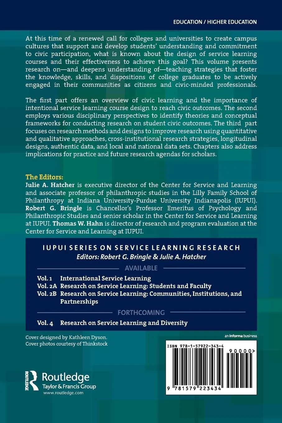 Rückseite: 9781579223434 | Research on Student Civic Outcomes in Service Learning | Taschenbuch