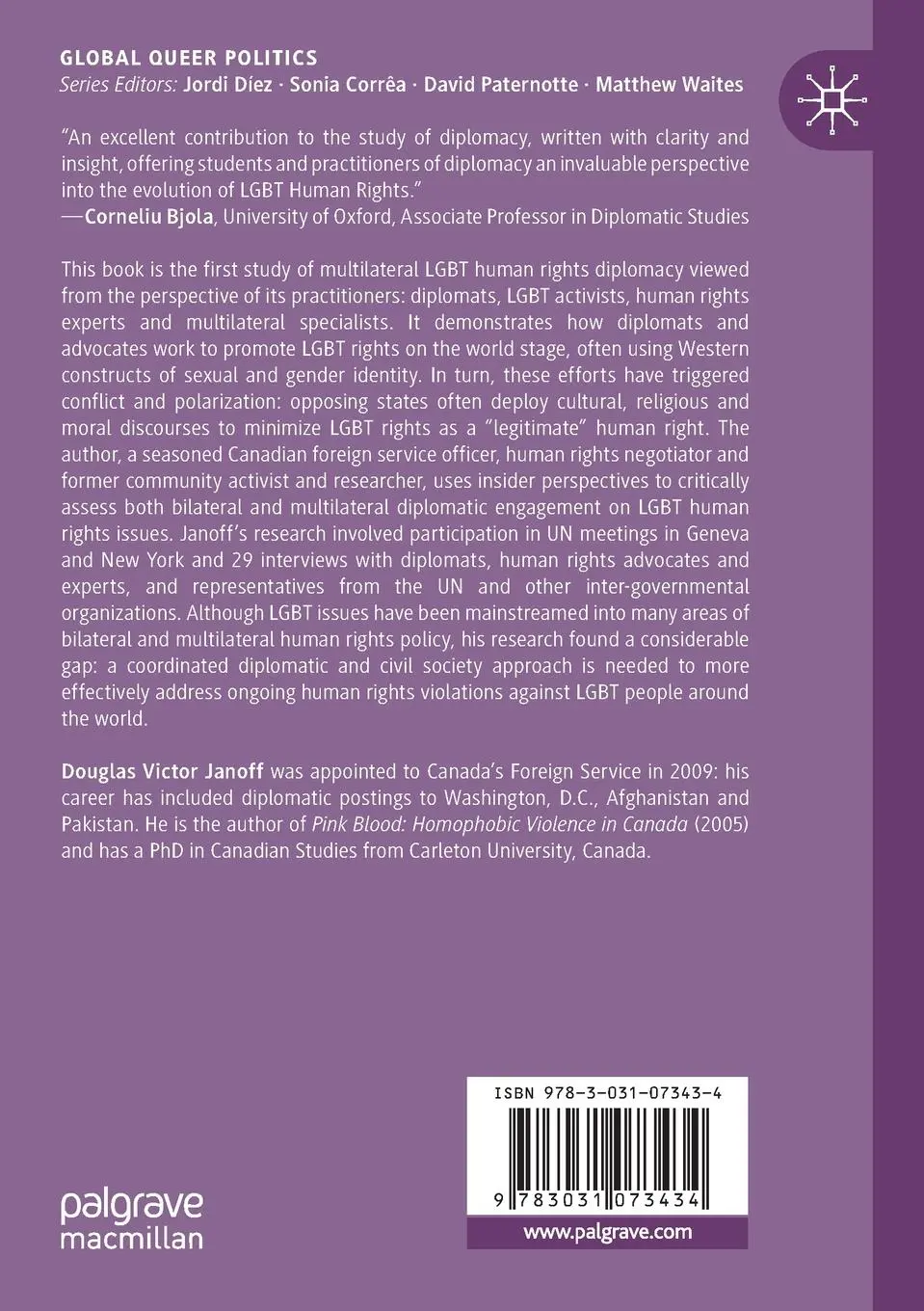 Rückseite: 9783031073434 | Queer Diplomacy | Douglas Victor Janoff | Taschenbuch | xxiii | 2023
