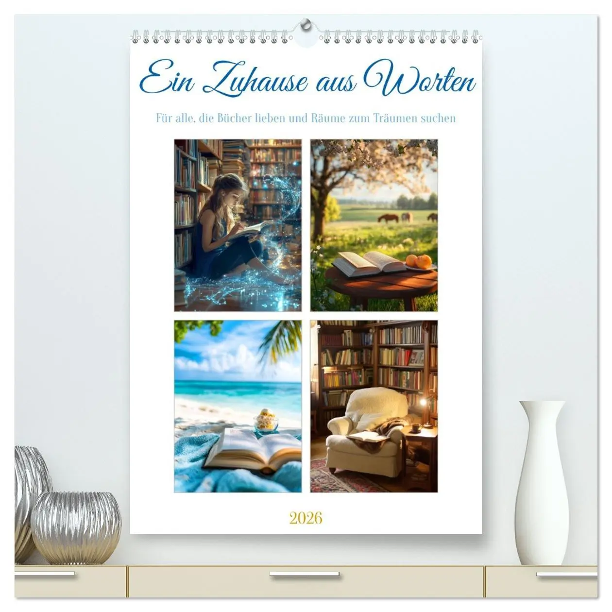 Cover: 9783457943434 | Ein Zuhause aus Worten (hochwertiger Premium Wandkalender 2026 DIN...