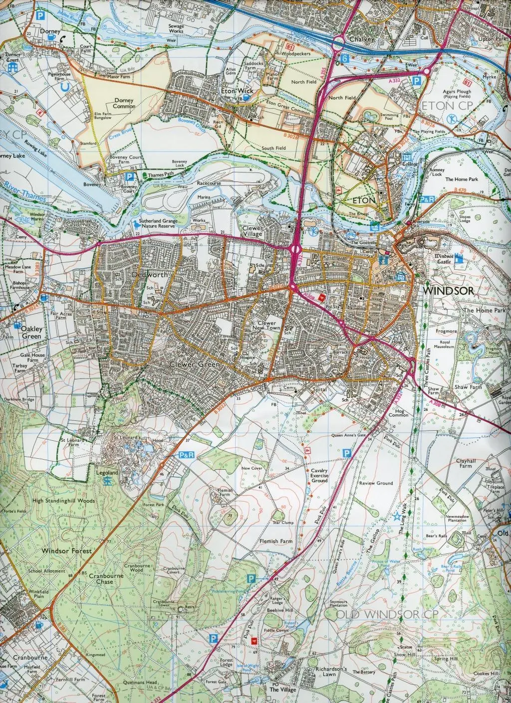 Bild: 9780319243534 | Windsor, Weybridge &amp; Bracknell | Ordnance Survey | (Land-)Karte | 2015