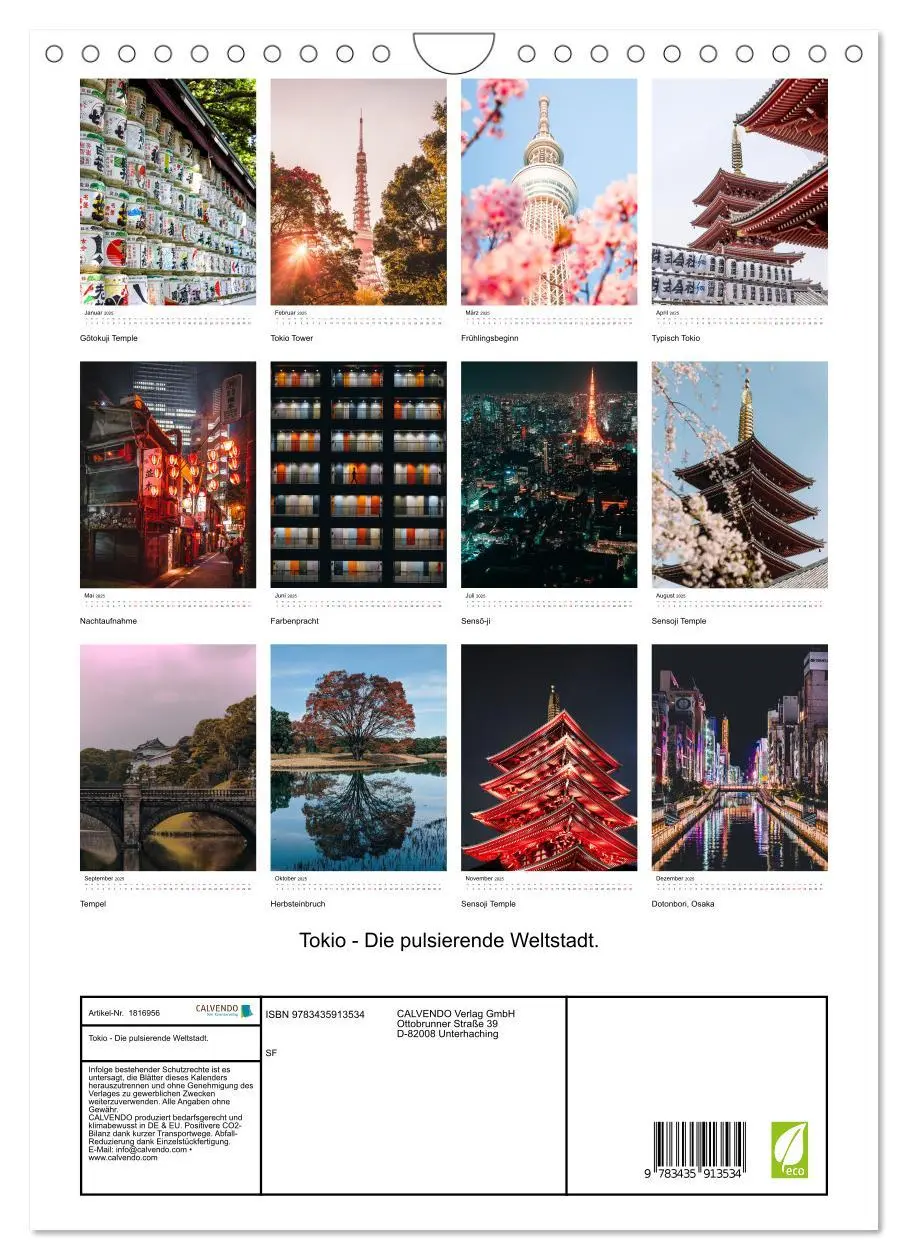 Bild: 9783435913534 | Tokio - Die pulsierende Weltstadt. (Wandkalender 2025 DIN A4 hoch),...