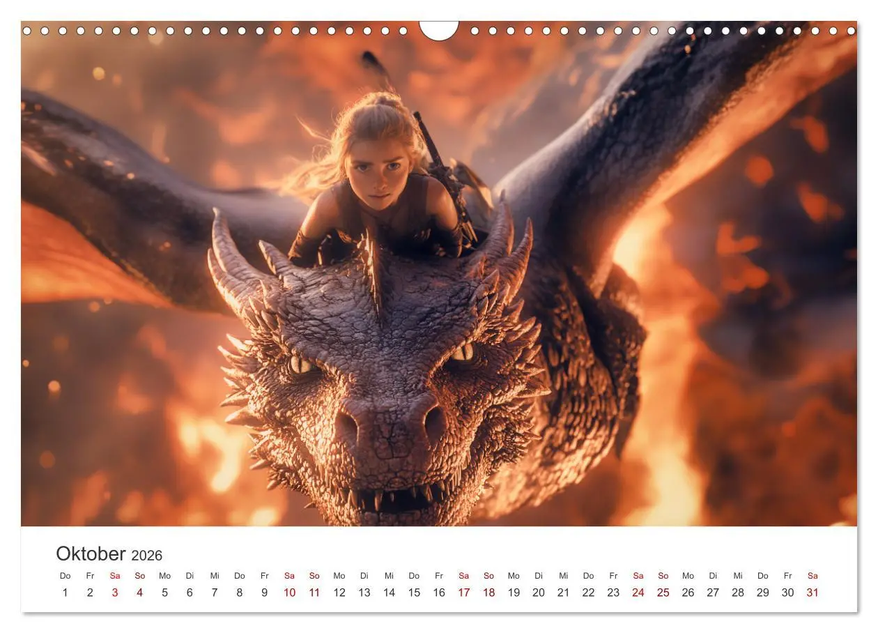 Bild: 9783457313534 | Kraft und Magie - Die Welt der Drachenkriegerinnen (Wandkalender...
