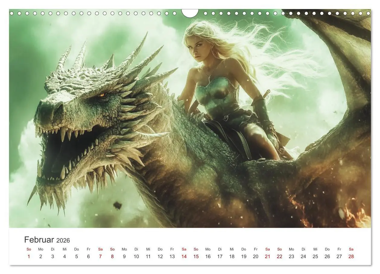 Bild: 9783457313534 | Kraft und Magie - Die Welt der Drachenkriegerinnen (Wandkalender...