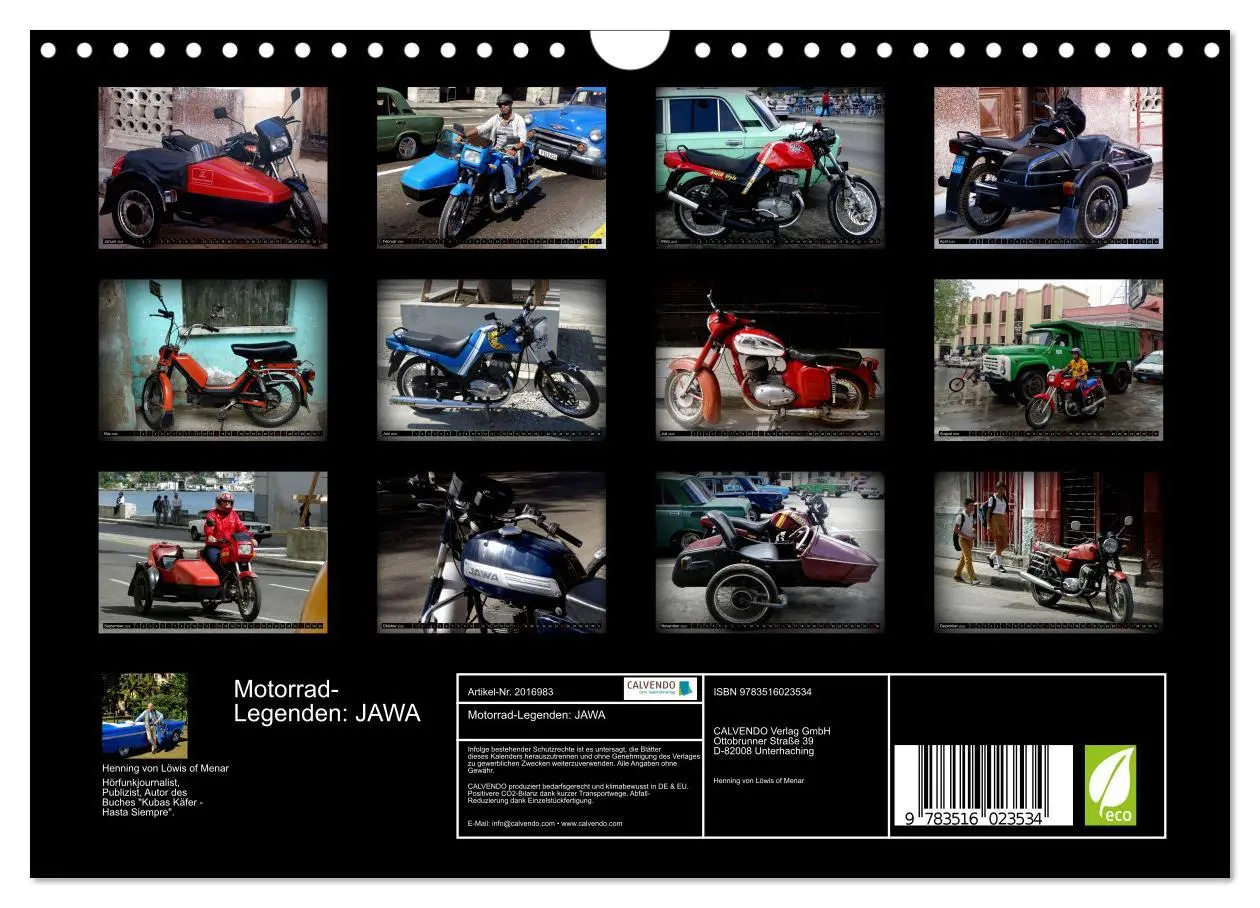 Bild: 9783516023534 | Motorrad-Legenden: JAWA (Wandkalender 2026 DIN A4 quer), CALVENDO...