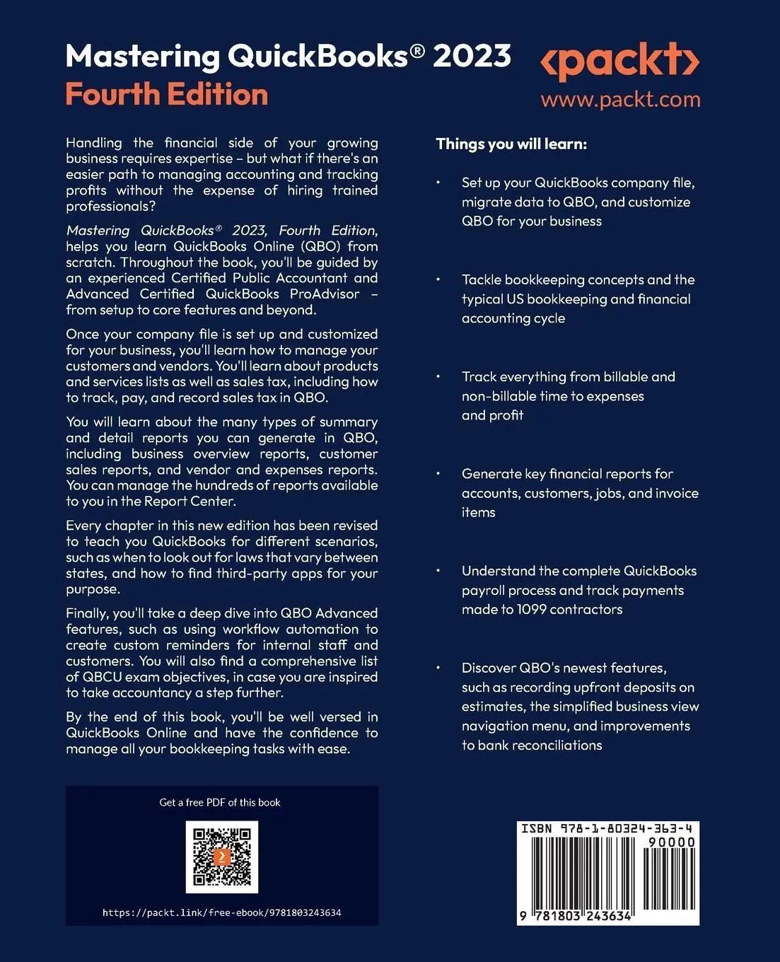 Rückseite: 9781803243634 | Mastering QuickBooks® 2023 - Fourth Edition | Crystalynn Shelton